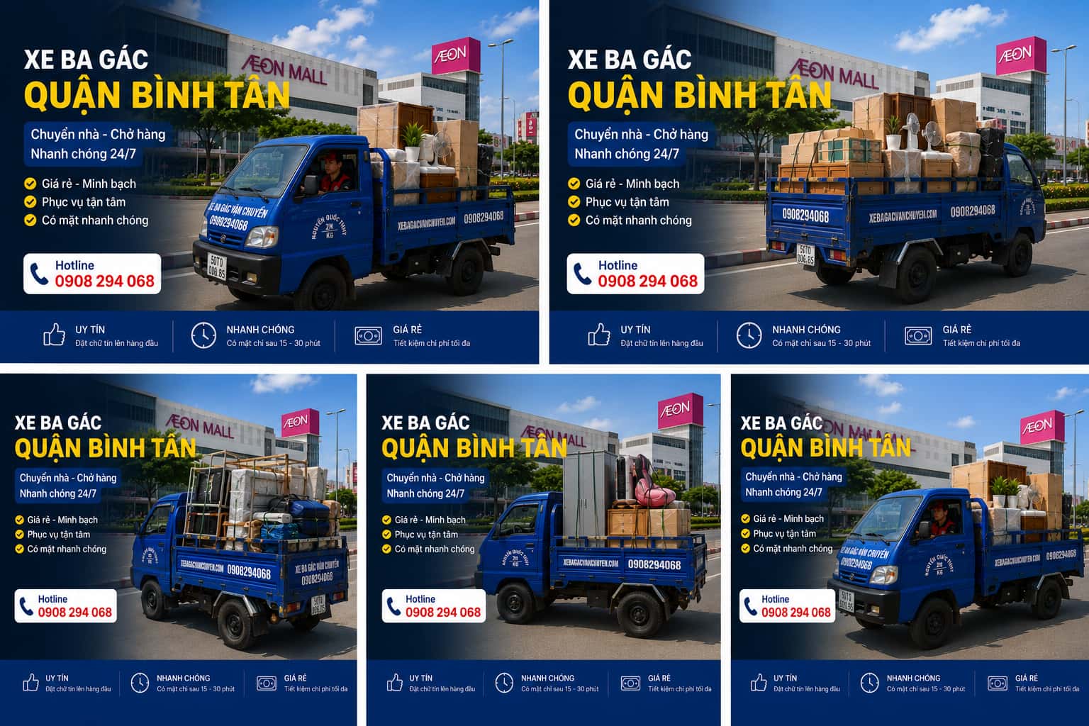 Dịch vụ Xe Ba Gác Chở Hàng Thuê Quận Bình Tân Giá Rẻ