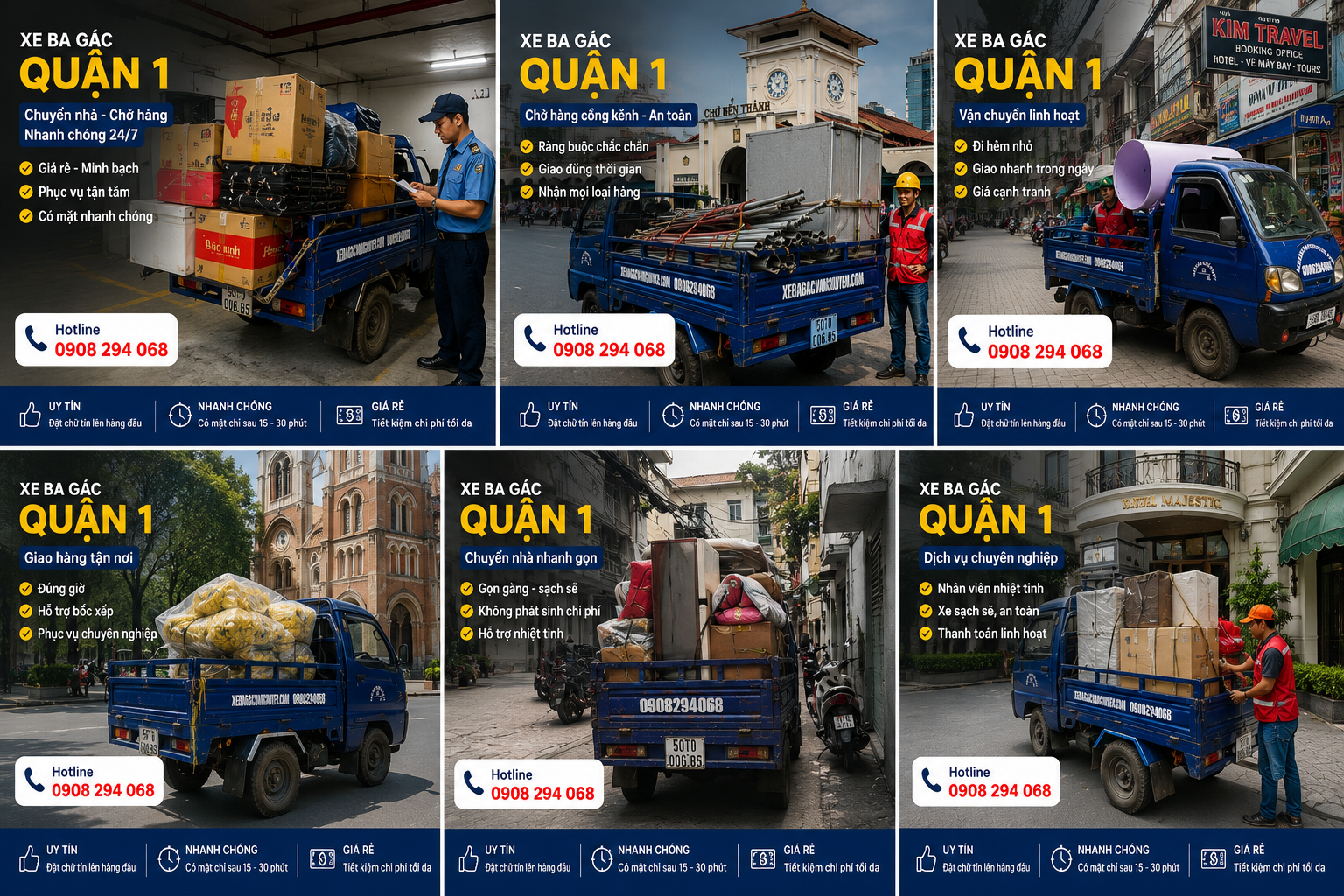 Xe Ba Gác Chở Hàng Thuê Quận 1 Giá Rẻ