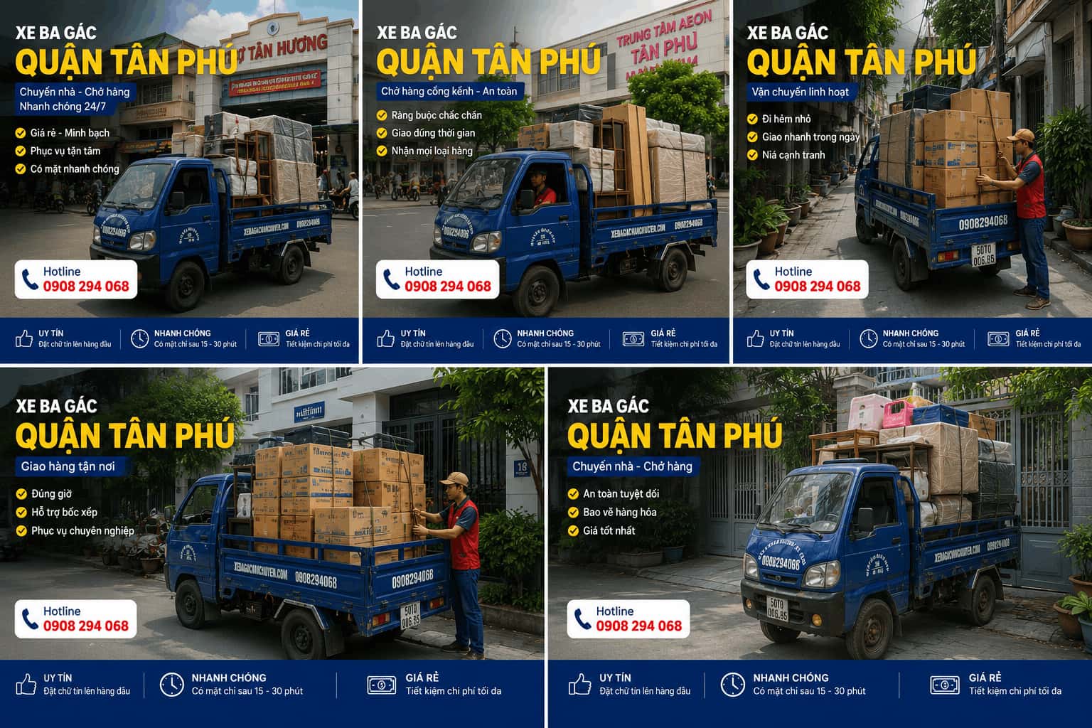 Xe ba gác Quận Tân Phú 2026